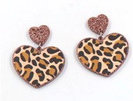 Øreringe - Store leopard-hjerte øreringe 